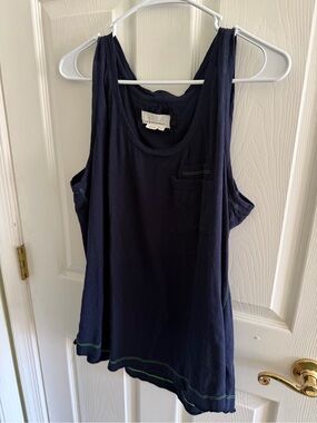 Anthropologie Navy Blue Sleeveless Pocket Tank